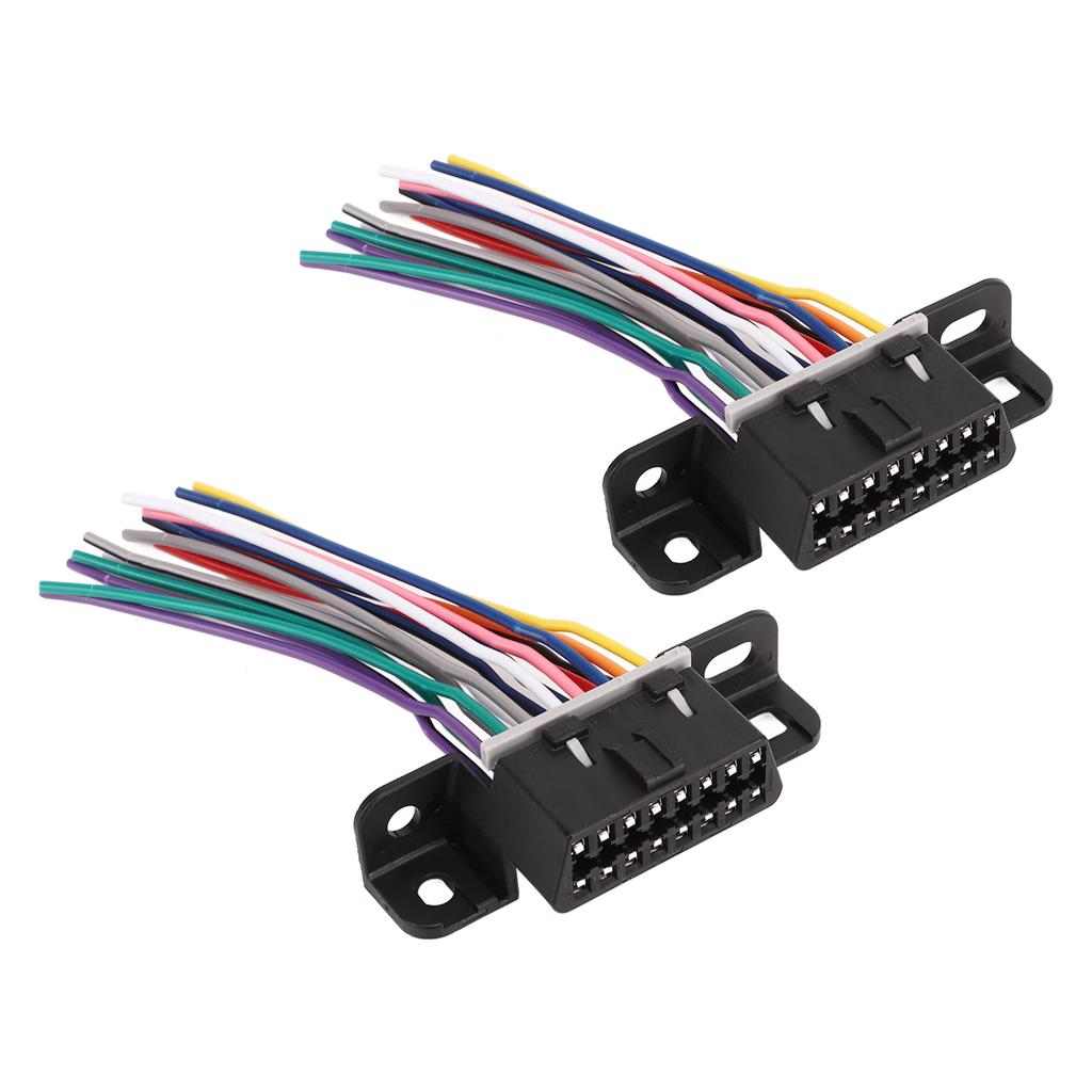 2PCS Diagnostic OBD2 16 PIN Female Connector Harness Car 16 PIN Female Plug Universally Fit for