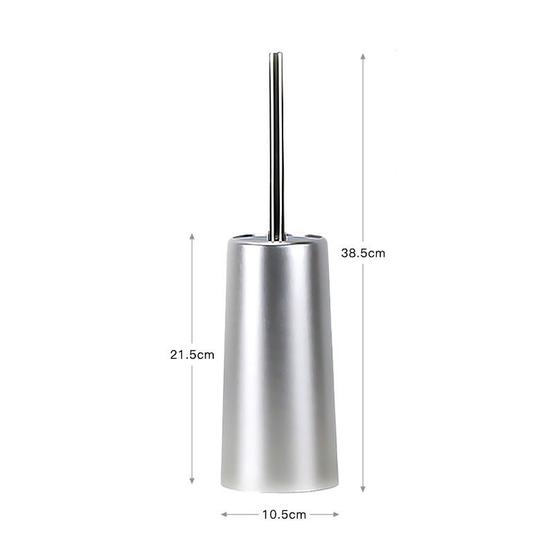 Set Spazzolino WC Stile Europeo Oro con Setole Morbide in TPR - Da Pavimento, Supporto Senza Installazione.