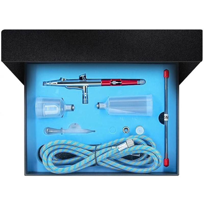 Gravity Feed Airbrush Set for Nails, Models, Cakes, Tattoos, & Makeup