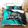 3D Digital Printing Wolf Head Series Three-Piece Set Of Abrasive Quilt Cover Bedding