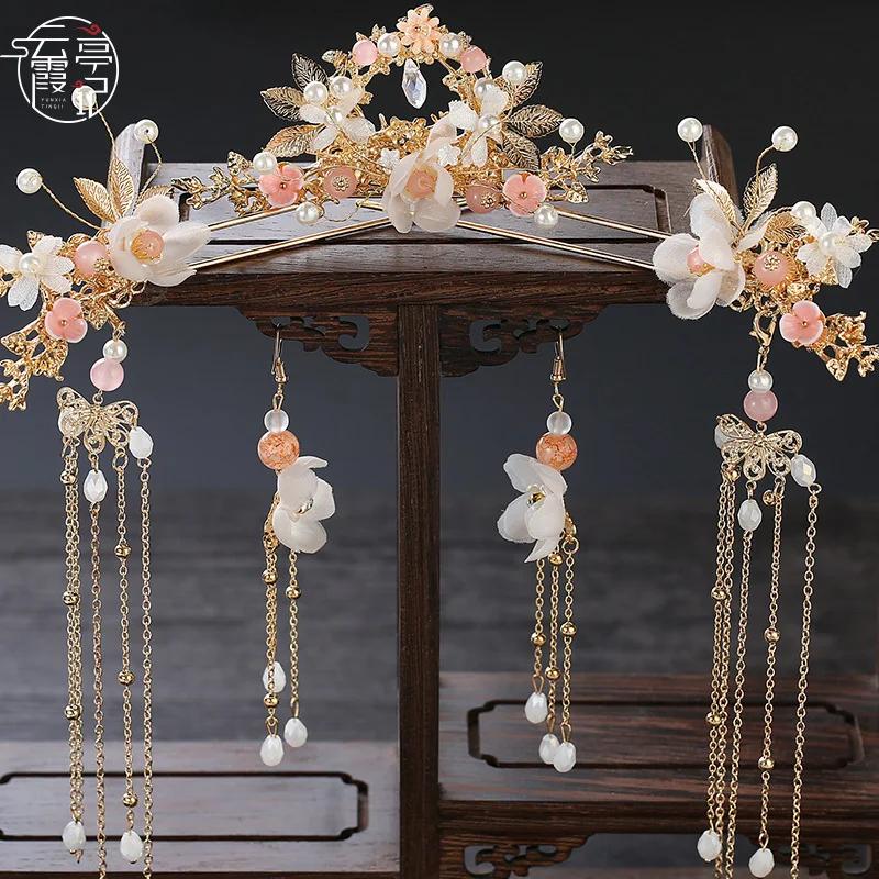 Chinese Hanfu Headwear Tassel Ancient Style Headwears Ancient Set Fashion Sexy Women Hair Crown Beautiful Jewelry Accessories