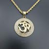 Collane Pendenti Hip Hop Iced Out Yoga Colore Oro Acciaio Inossidabile OHM Hindu Buddista AUM OM Collana Per Uomo Donna Gioielli Regalo