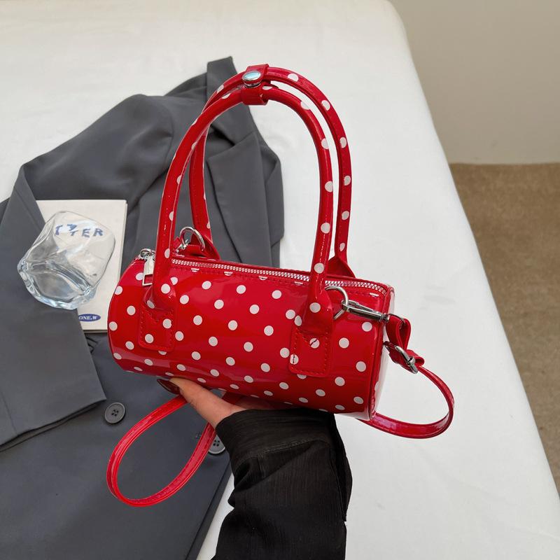 

Нишевая дизайнерская сумка женская новая летняя на плечо, сумка-мессенджер в горошек, портативная цилиндрическая сумка
