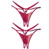 2Pcs Erotic Women Lace See Through Hollow Out Open Crotch G-String Underwear