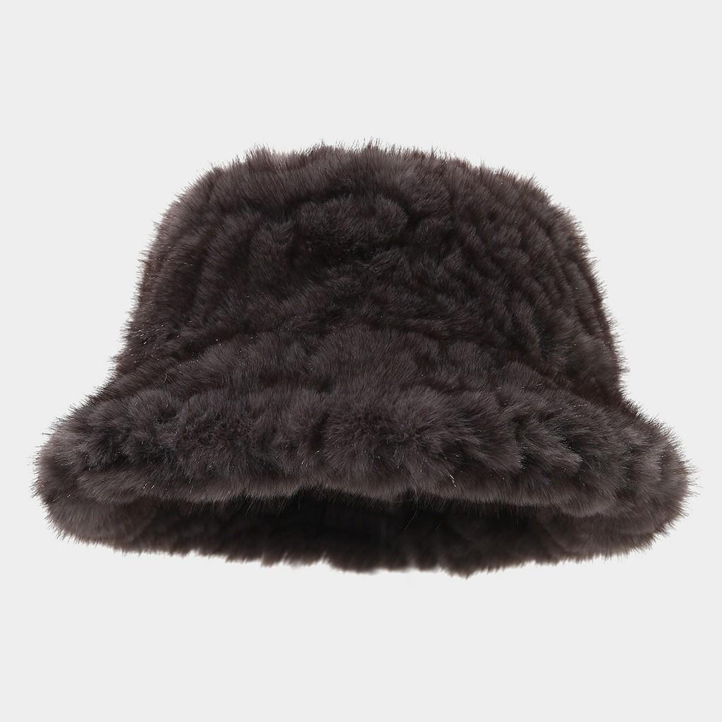 

Faux Fur Floppy Hat For Women Winter Warmth Fashion Outdoor Accessories DarkGray