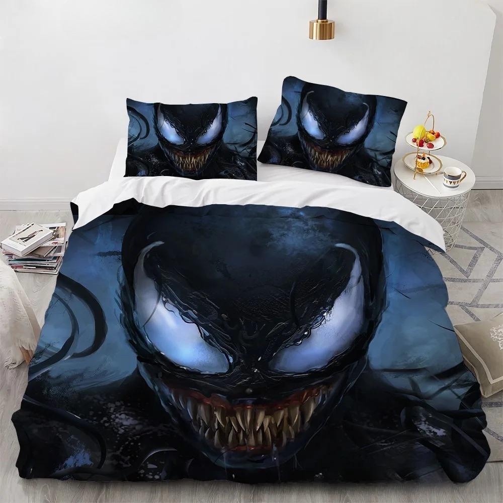 Venom Duvet Cover Pillowcase Bedding Bedroom Decoration Children Gift Adult Single Double Bed Large Sizezip Duvet Cover