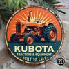 Vintage Kubota Tractor Metal Poster Wall Art Decor for Living Room