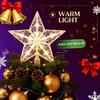 1/2 Stück Glitzernder Stern Weihnachtsbaumspitze Vintage Stil Dekoration für Feiertagsfestliches Weihnachten Party Innendekoration Beleuchtete Ornamente