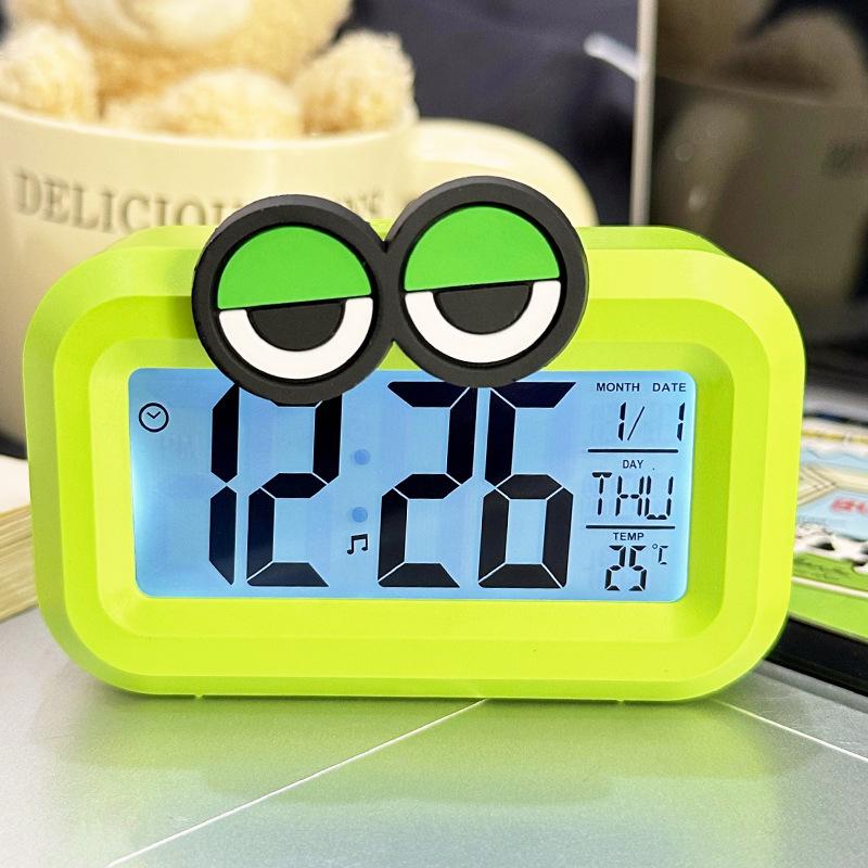 Charming Multifunctional Luminous Alarm Clock for Students - Compact Creative Bedside Clock with Snooze Feature