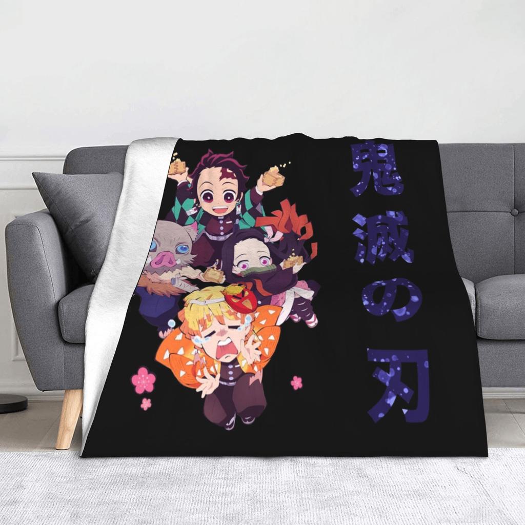 Kyojuro Rengoku Kimetsu No Yaiba Blanket Velvet Spring Autumn Japanese Anime  Multifunction Throw Blanket for Sofa Bedroom Quilt
