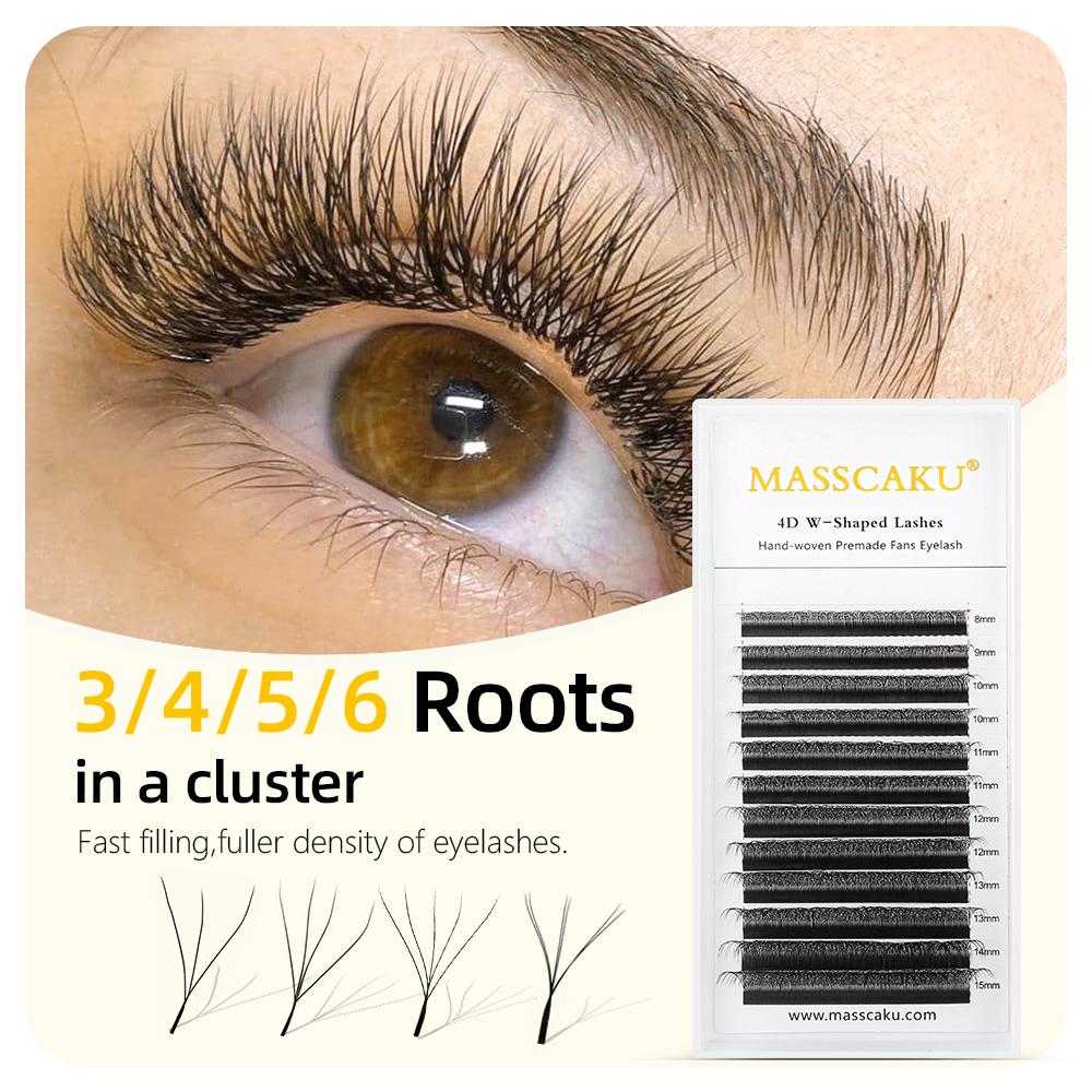 Design Exquisite Material Lashes Clusters Easy To Root Russian Volume Easy Blooming 100% Handemade Fake Eyelashes