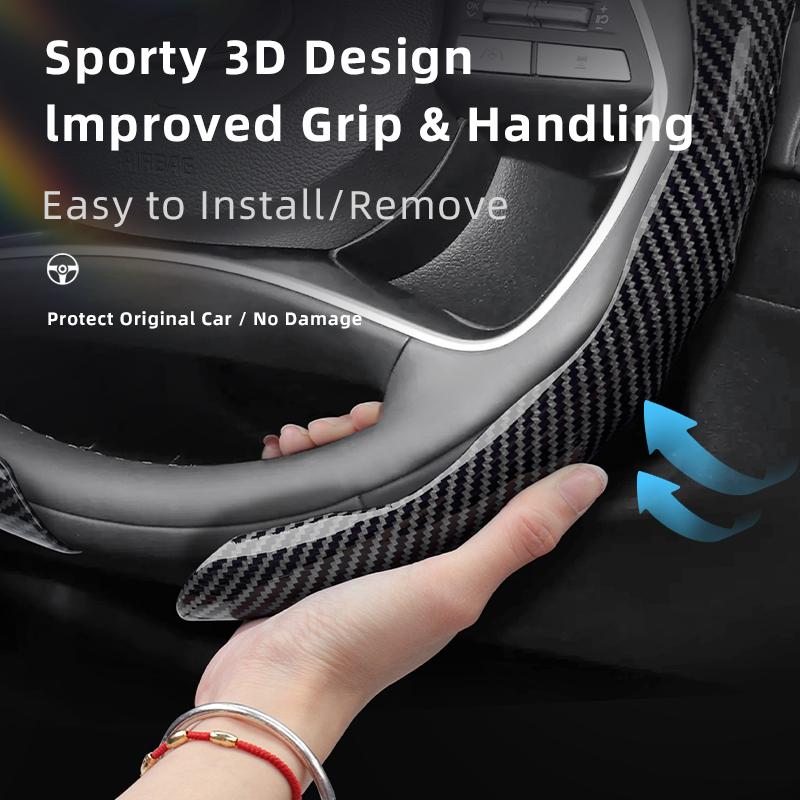 Suitable for Hyundai Carbon Fiber Texture Steering Wheel Cover Snap-On Wave-Shaped Sport Design Elantra N Sonata Ioniq 5 5N 6 9 Venue Kona Santa