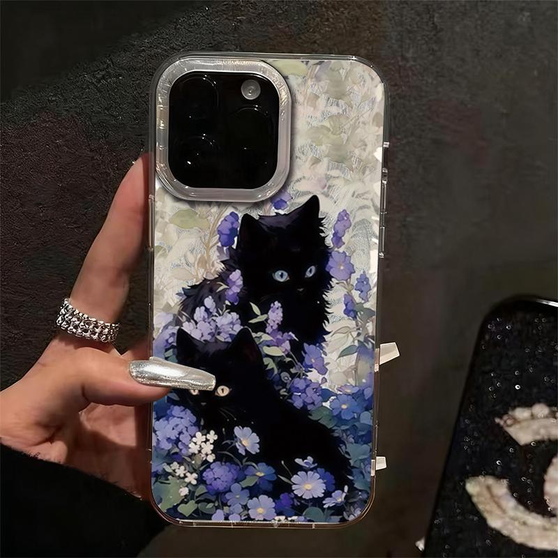 

Forest Flower Cute Cartoon Black Cat Case For Samsung Galaxy S25 Ultra S24 Plus S23 S21 FE S22 A56 A36 A26 A16 A55 A54 A53 Cover Galaxy A14 5G