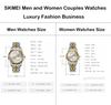 SKMEI Men's Watch Gold Silver Stainless Steel Business Classic Wristwatch Gentleman Waterproof Analog Stylish Simple Date Day Luxury Gift Silver