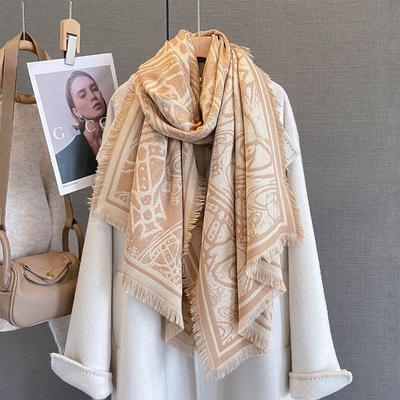 New Fashion Planet Jacquard Scarf Women's Delicate Tassel Edge Autumn and Winter External Decorative Scarf Shawl