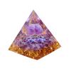 Energy Generator Orgone Pyramid Amethyst Peridot Healing Natural Crystal Reiki Chakra Generator Orgonite Pyramid Meditation Tool