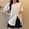 La Chapelle Women's Summer Irregular Slit T-Shirt