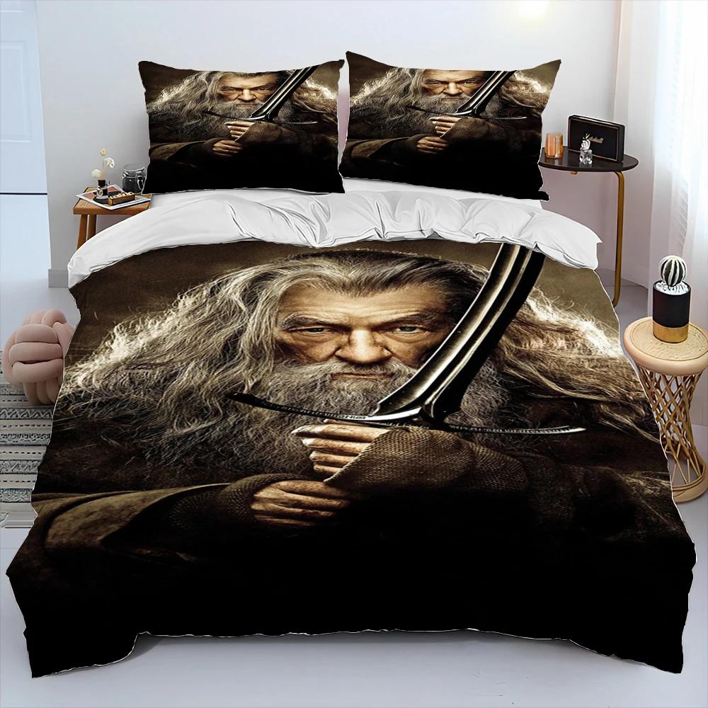 L-Herr der Ringe H-Hobbit Bettwäsche-Set, Bettdeckenbezug Bett-Set Steppdeckenbezug Kissenbezug, King Queen Size Bettwäsche-Set Kinder