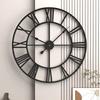 Moderne 3D Große Wanduhren Römische Ziffern Retro Runde Metall Eisen Genaue Stille Nordic Hängende Ornament Wohnzimmer Dekoration