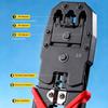 Ratcheting Modular Data Cable Crimper Wire Stripper Wire Cutter for Cat6a Cat6 Cat5 Ergonomic Slip Resistant