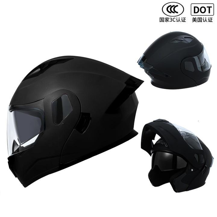 New model open-face motorcycle helmet with dual visors for men and women, full-face electric vehicle helmet