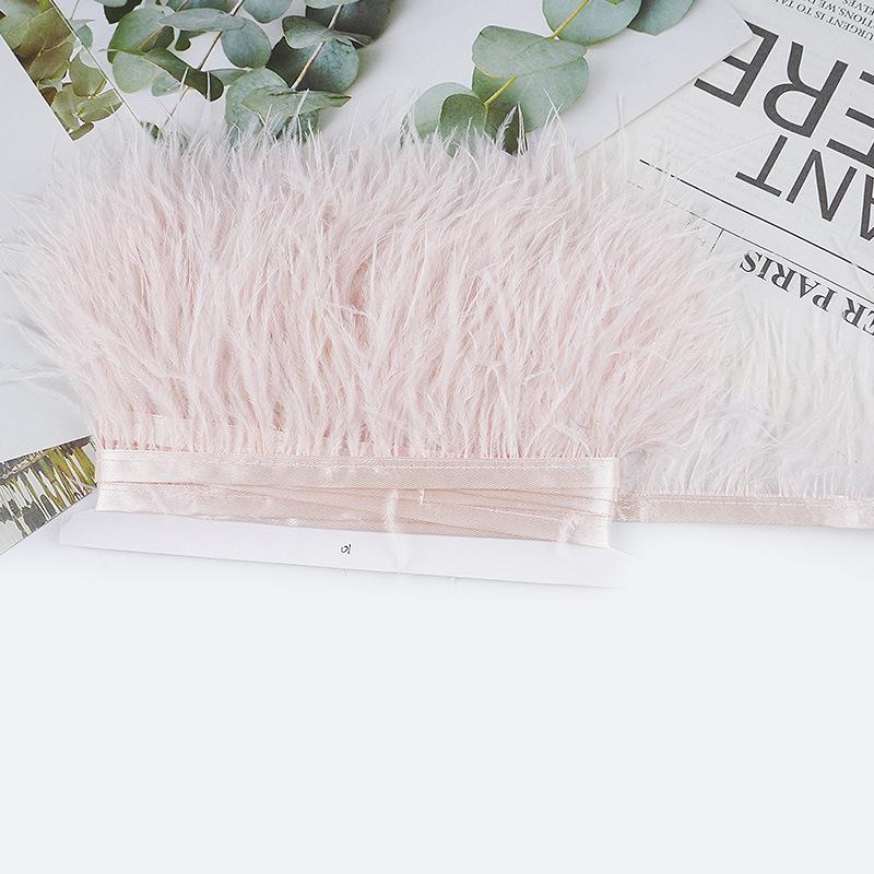 8-10Cm Ostrich Feather Wedding Dress Diy Performance Clothing Accessories Feather Tassel Including Webbing