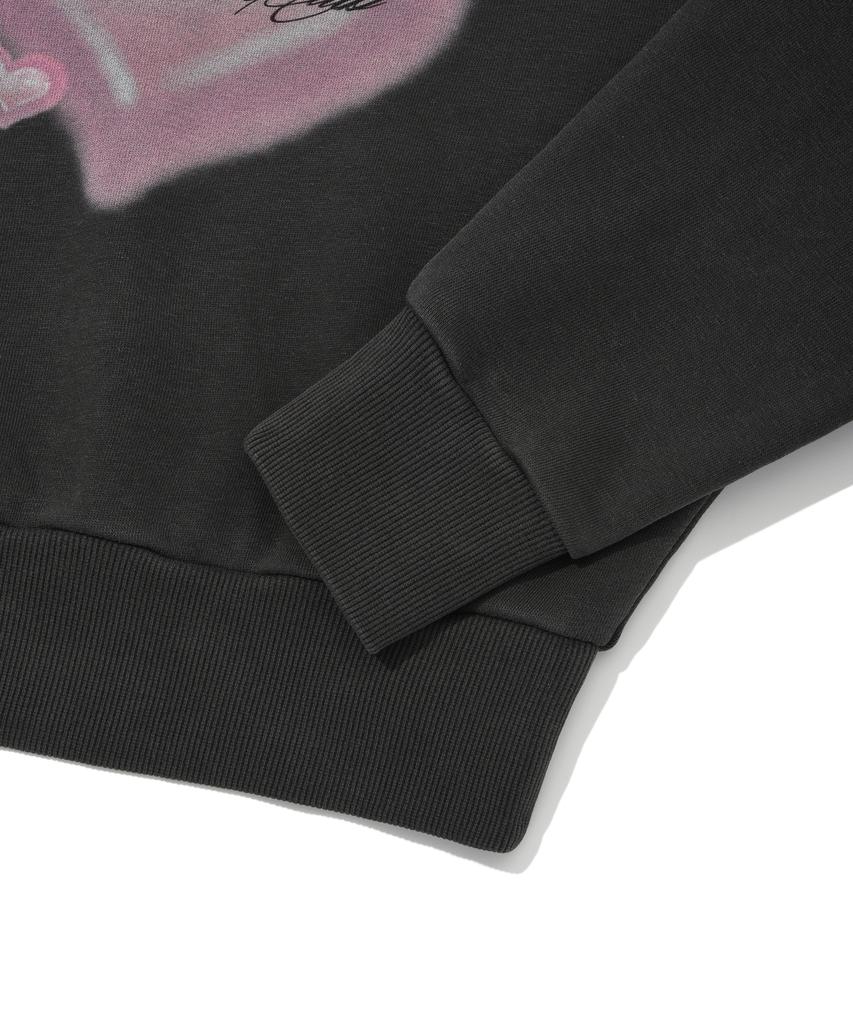 RETRIEVER CLUB Heart Crop Crewneck [Pigment Black]