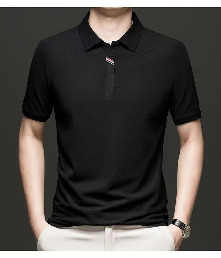 

Машинная стирка Высококачественная трикотажная футболка-поло однотонного цвета с коротким рукавом Высококачественное ощущение 4XL