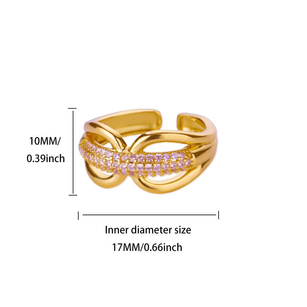 Stainless Steel Twsit Knot Rings For Women Gold Color Zircon Geometric Finger Rings Aesthetic Wedding Punk Jewelry Gift