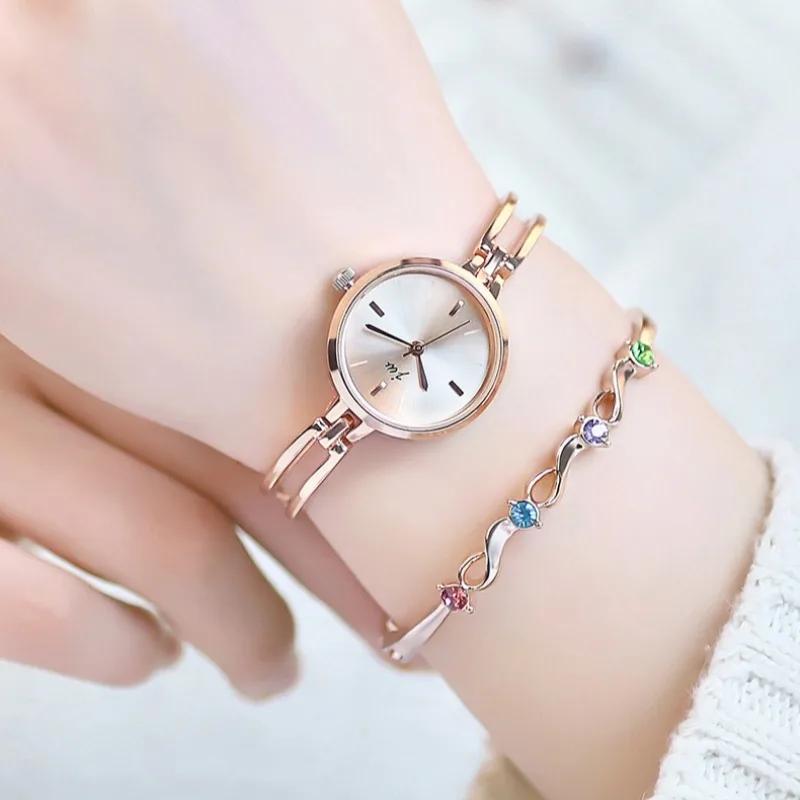 Reloj para Mujer Simple Redondo Acero de Alta Calidad Correa Pulsera Relojes de Cuarzo Moda Femenina Relojes de Pulsera Reloj Relogio Feminino