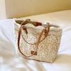 Women White Lace Flower Embroidery Tote Summer Seaside Travel Vacation Beach Bag Shoulder Retro Handbag