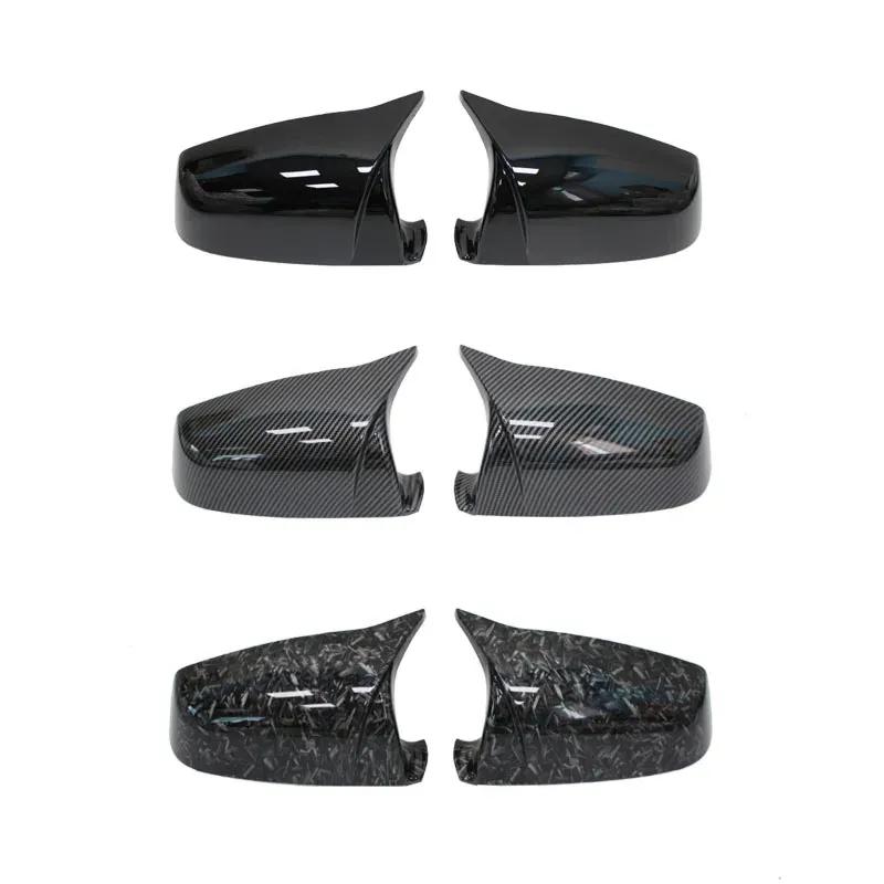 Seitenflügel-Rückspiegel-Abdeckkappe für BMW 5 6 7er E60 E61 E63 E64 F01 F02-F04 F06 F07 F10 F11 F12 F13, Kohlefaser, Schwarz