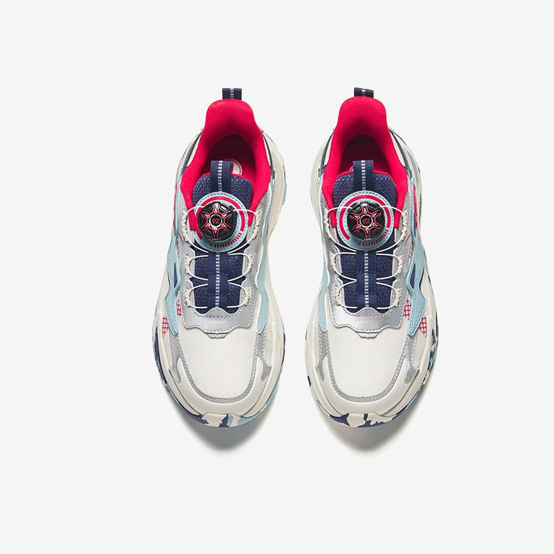 Anta Kids Synthetic Leather Lifestyle Series Trendy Versatile Lightweight Shock Absorption Low-Top Casual Shoes Kids Casual Shoes A312348811-2