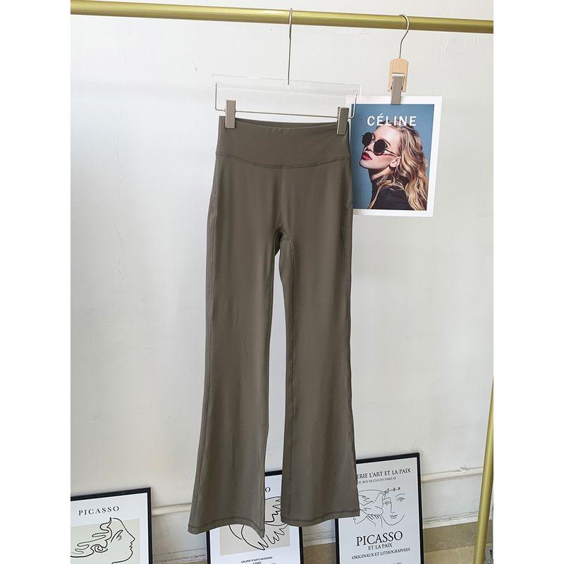 Lu Same Style Yoga Pants Female 2025 New Arrival High Waist Hip Lift No Embarrassment Line Loose Pants Bootcut Trousers Sports Pants