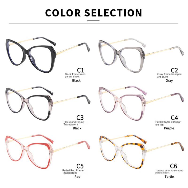 Anti-blue Light Glasses Metal Cat Eye Eyewear Women Men Artistic Sense Eyeglasses Blue Light Blocking Man Lady Computer Eyeglas