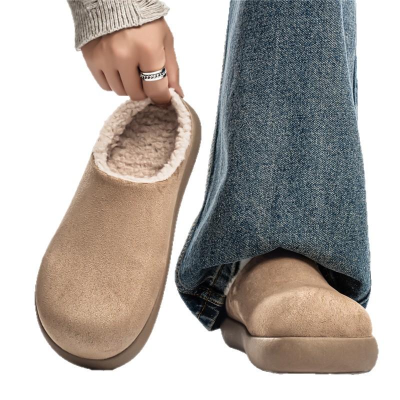 Winter new thick-soled big-headed big potato snow boots bag head half-towed outer wear warm thick-soled slippers