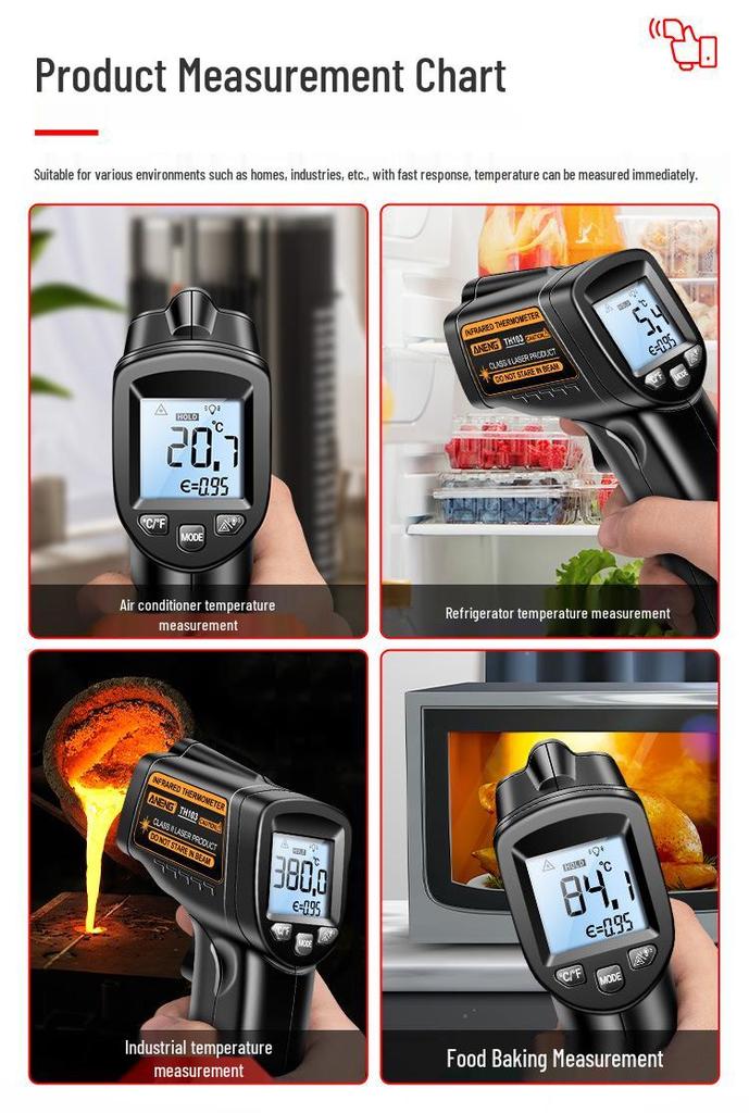 ANENG TH103 High-Precision Infrared Thermometer for Industrial and Commercial Use