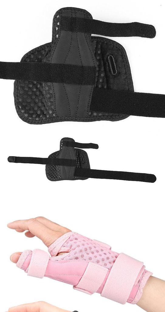 Double Thumb Support Breathable Sports Wristband with Velcro Compression
