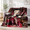 Betty Boop Art Pattern Blanket for Home Decoration, Bed, Sofa, Car Travel, Camping, Suitable for All Seasons, Birthday Christmas Gift