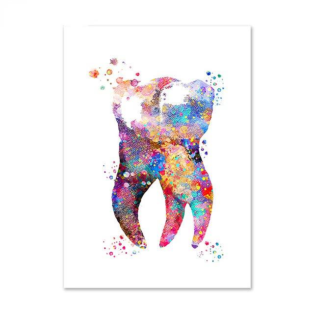 Dental Art Cartoon Style Wall Art Posters Tooth Medical Canvas Painting Print Pictures Dentist Gift Modern Clinic Home Decor No Frame