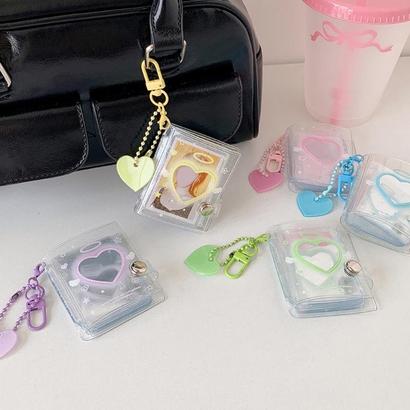 Mini Photo Organizers 16 Pocket Page Transparents Display Book for Sticker Polaroids Memory
