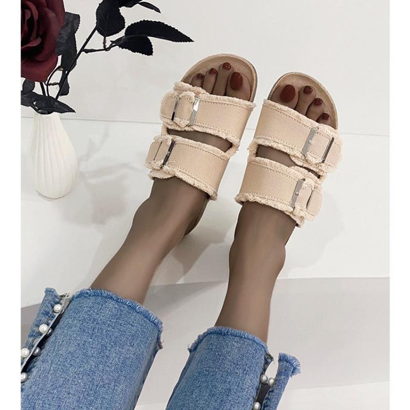 Fashion Summer Fashion Women's Slippers Women's Sandals Thick Sole Large Solid Color Slippers Banquet Party Beach Fashion Sandals