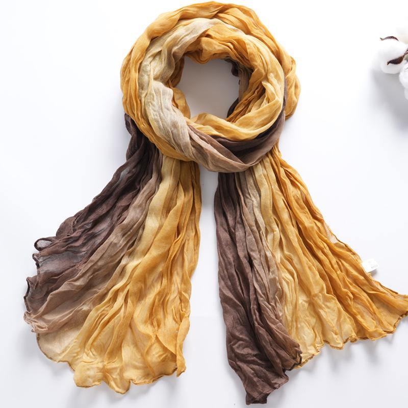 Twist Scarf Color Matching Women'S Scarf Contrasting Color Imitation Hand-Painted Printed Scarf