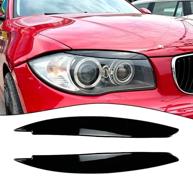 For BMW 1 Series E81 E82 E87 E88 2004-2014 Headlight Eyebrow Eyelid Cover Trim Exterior Modification Tuning Accessories Body Kit Glossy Black