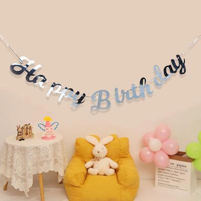Rose Gold Birthday Banner Decoration - One-Piece Pull Flag