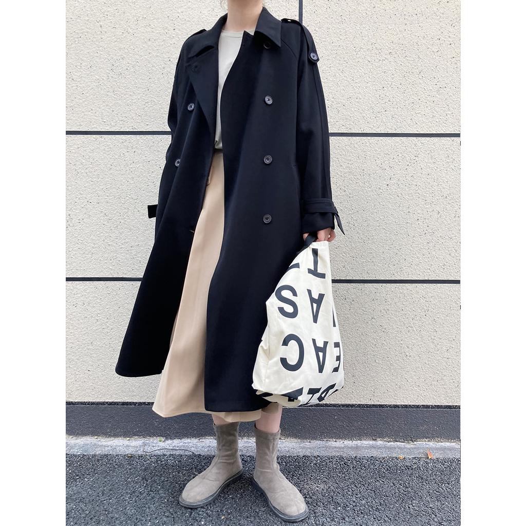 Women Trench Coat Spring Autumn Fashion Turn-down Collar Double Breasted Patchwork Long Trench Coat Slim Wind Coat