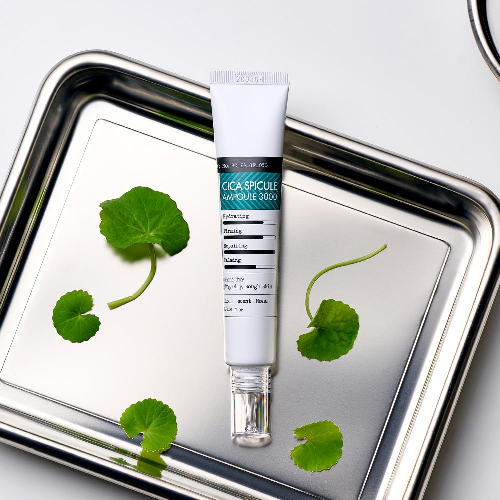 DERMA FACTORY Cica Spicule Ampoule 3000 – Pore Care, Skin Texture Refining, Brightening & Anti-Wrinkle Ampoule, Korean