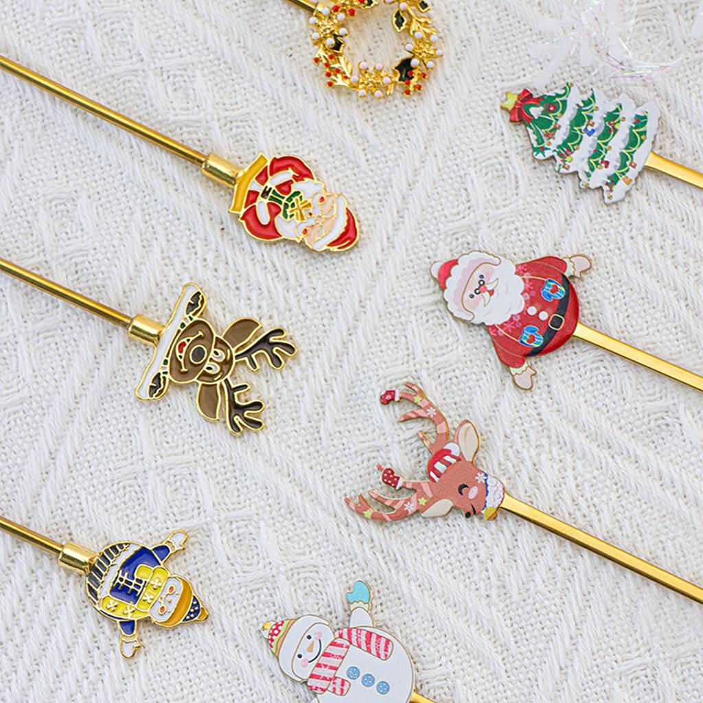 4pcs/set Christmas Stainless Steel Coffee Spoons Tea Scoops Fork Festival Party Tableware Christmas NewYear Gifts