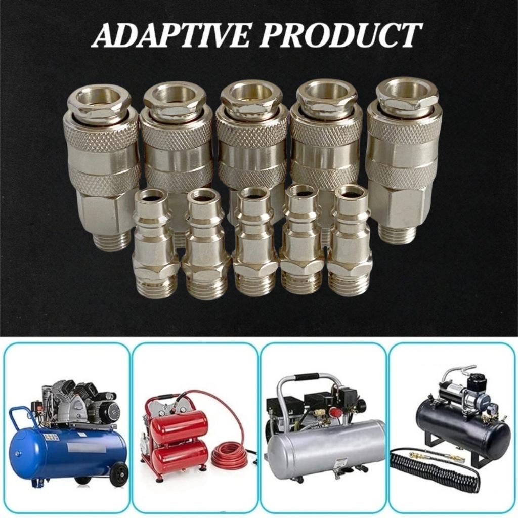 5Pcs EU Type Pneumatic Quick Fitting Connector PM20 SM20 With G1/4 BSP Male Thread For Air Compressor