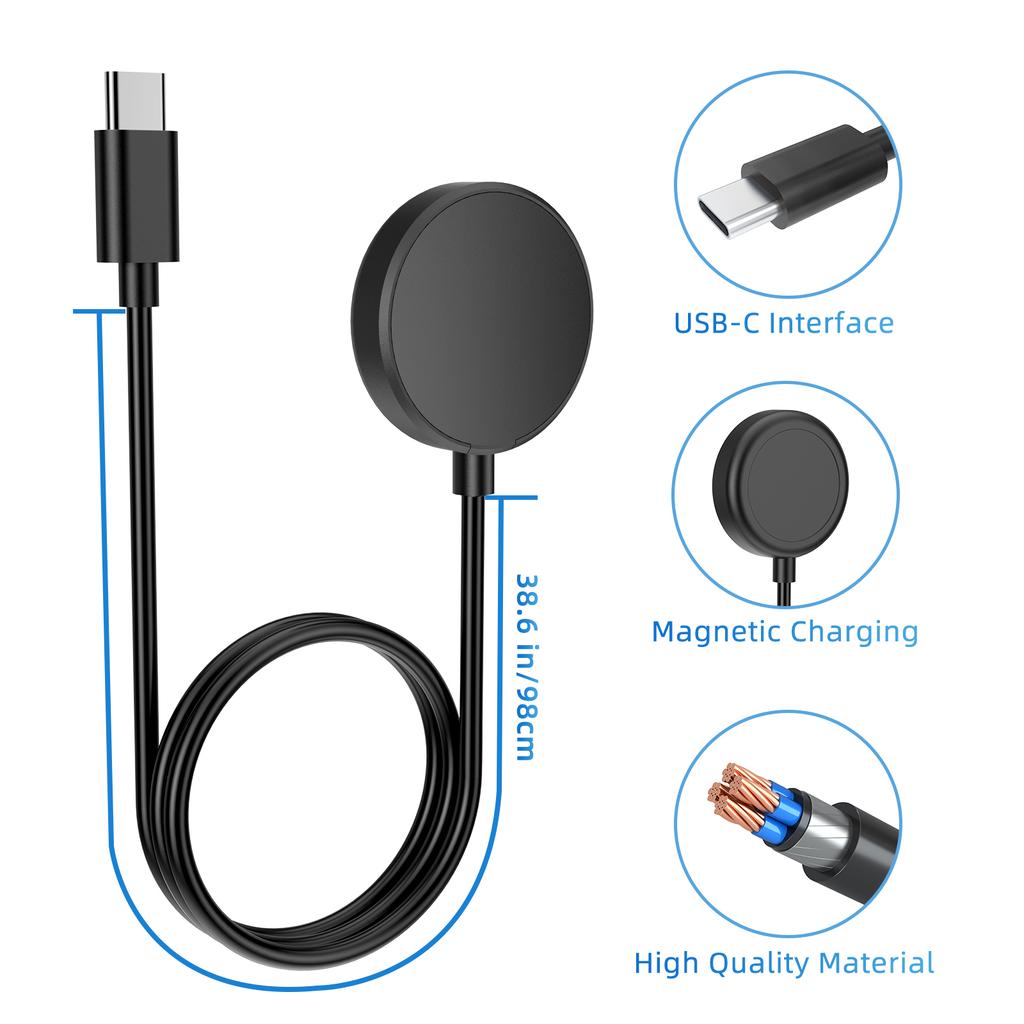 Pour Samsung Galaxy Watch8/7/6/6 Classic Chargeur Smartwatch USB-C Remplacement Station d'accueil de chargement sans fil plus rapide et stable